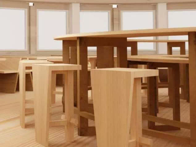 Image 3D de conception du tabouret à l'aide de logiciel 3D pour le design / conception realise par ViolaDeco, Iana VIOLA